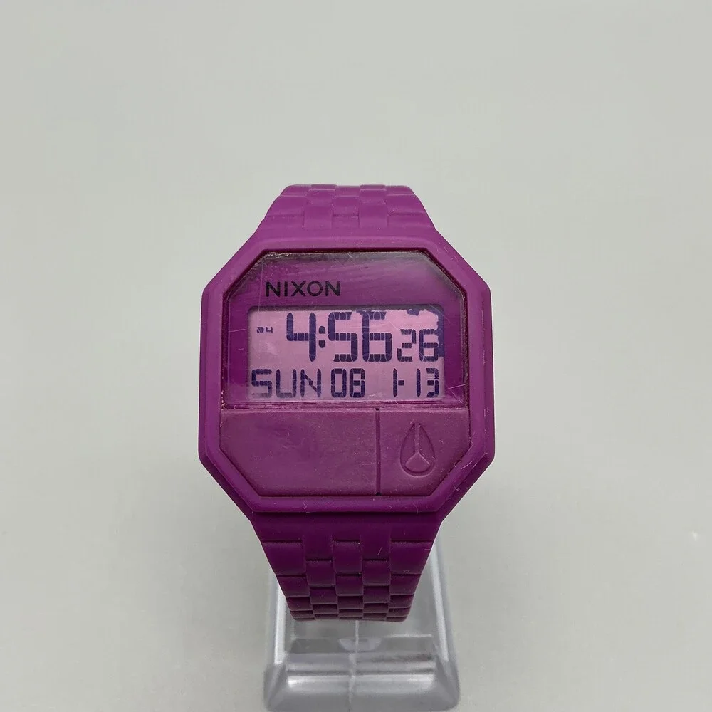 Nixon Robot Rock The Rubber Re-Run Mens Watch 38mm Purple Digital New Battery
